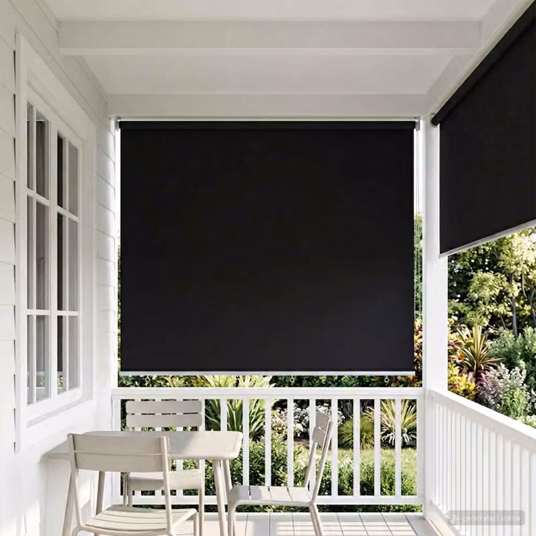 Tenda da sole a rullo vidaXL con protezione UV in poliestere, Nero, L: 140 cm, H: 180 cm