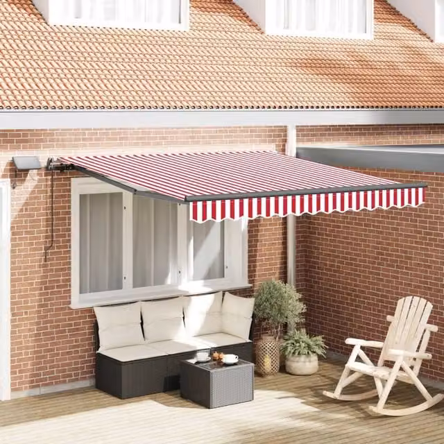 Tenda retrattile Rosso e Bianco 300 x 250 cm 3329984