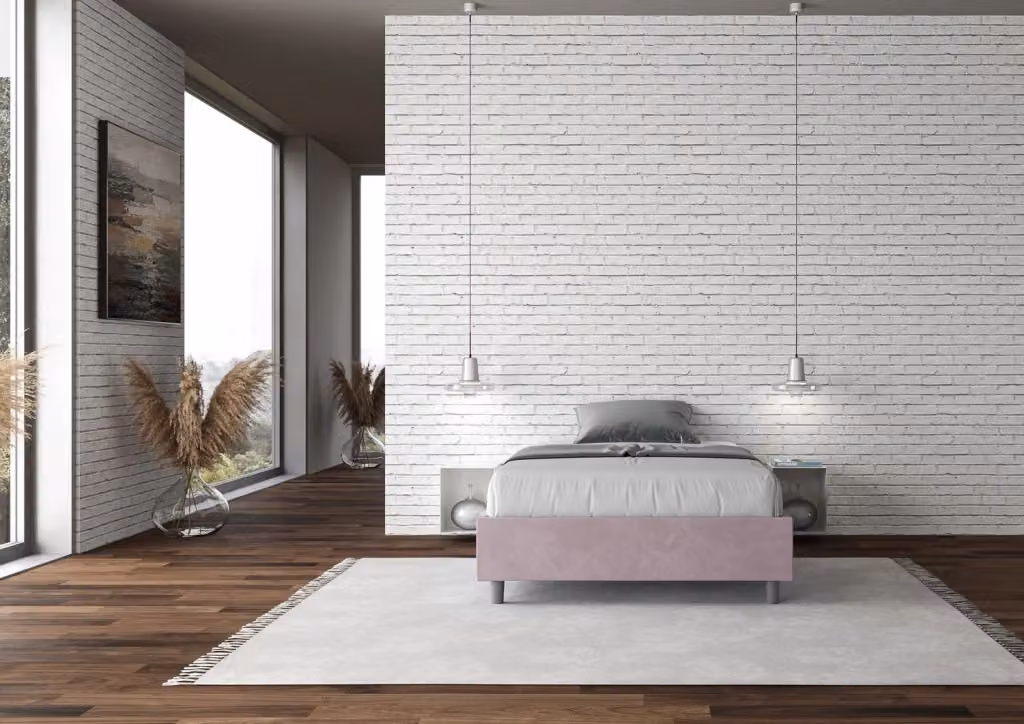 Letto Matrimoniale Francese con Contenitore e Rete Azelia GIORDANOSHOP Colore Viola L/P/H: 140 x 190 x 39 cm – 2