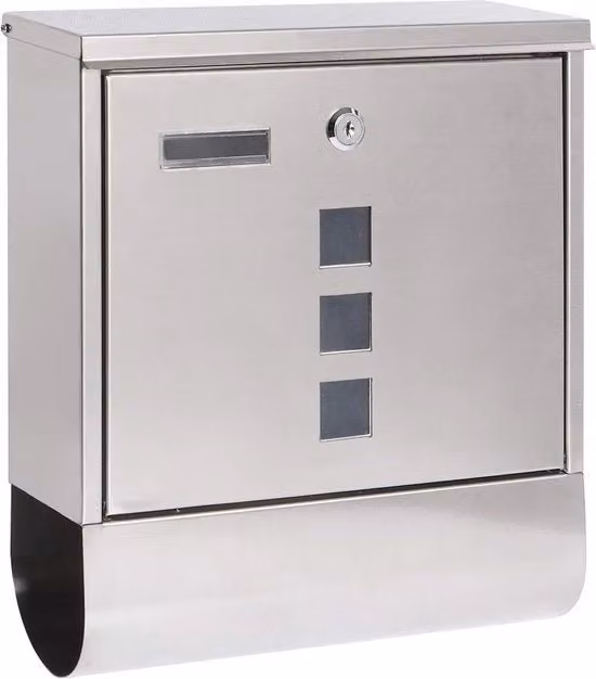 Cassaforte in acciaio inossidabile resistente all'acqua con chiusura a chiave, colore argento e trasparente, L/P/H: 12 x 13 x 30 cm