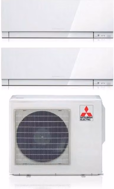 Condizionatore Dual Split Mitsubishi Electric Kirigamine Zen Bianco 12+18 con MXZ-3F54VF R-32 e Wi-Fi Integrato Classe A+++