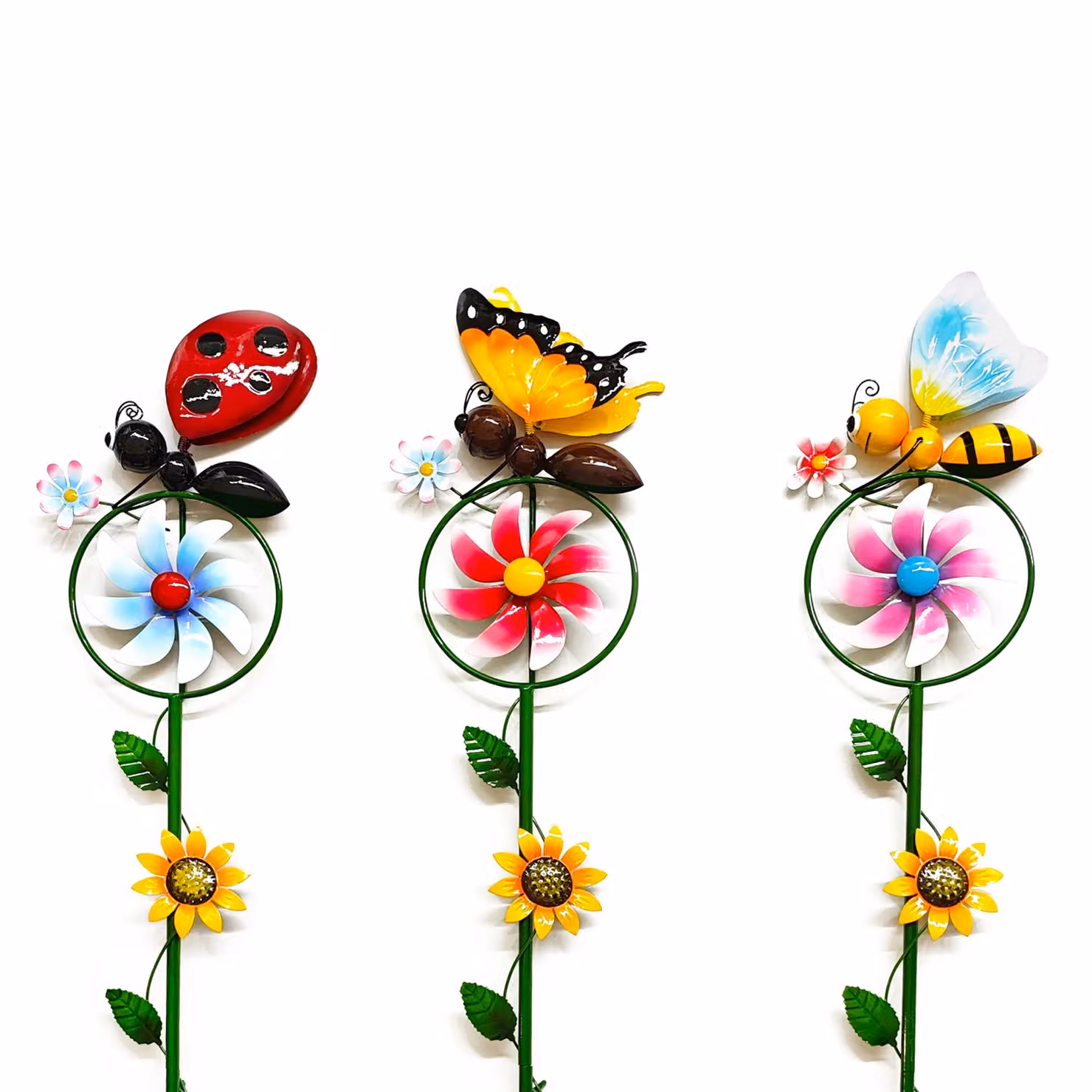 Vestiamo Casa Giardino - Decorazione da giardino con girandola multicolore in metallo, Altezza: 122 cm – 1