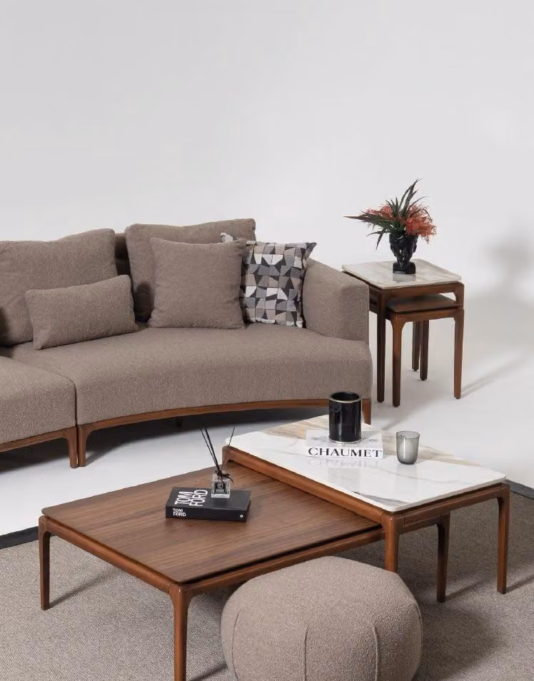 Wohnzimmer 2x Couchtisch Tisch Luxus Design Möbel Braune Tische 2tlg.