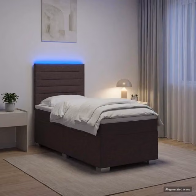 Letto box spring con materasso vidaXL in tessuto con base a sollevamento, illuminazione sottostante e porta di ricarica USB, L/P: 80 x 200 cm – 1