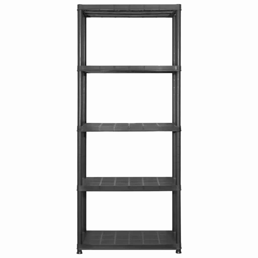 Scaffale a 5 ripiani vidaXL in plastica nero L: 71 cm, P: 38 cm, H: 170 cm – 2