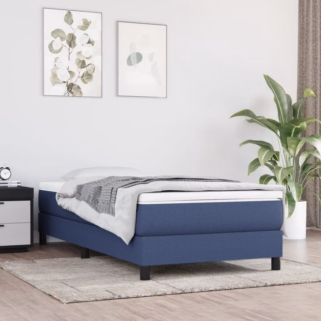 Maison Exclusive - Struttura Letto a Rete a Molle Blu 100x200 cm in Tessuto