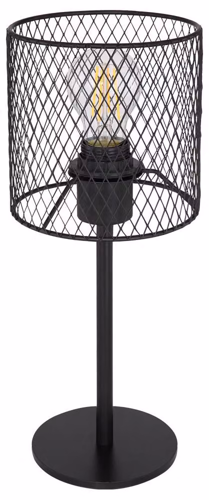 Lampada da tavolo a LED, rete metallica, nero, altezza 35 cm