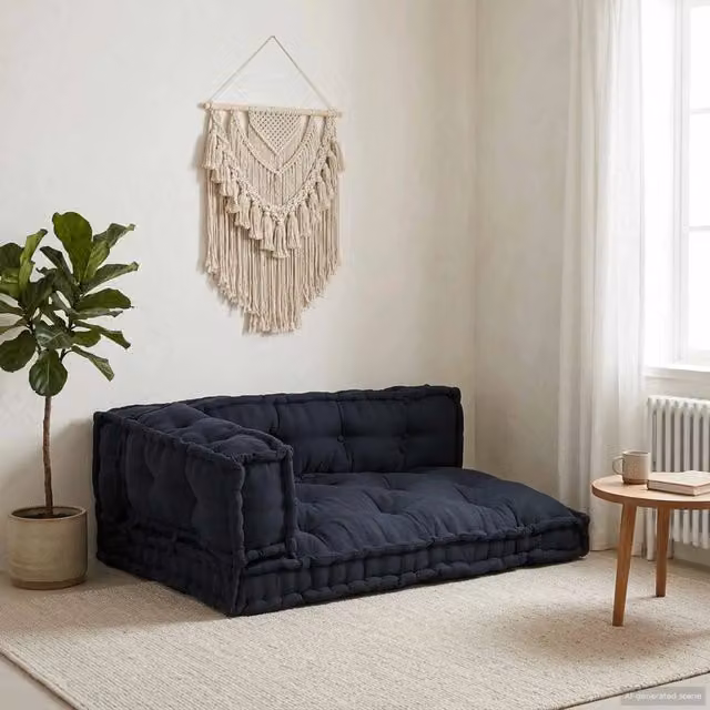 Set di 3 cuscini per divano pallet vidaXL in tessuto traspirante color antracite, L/P/H: 120 x 80 x 80 cm – 1