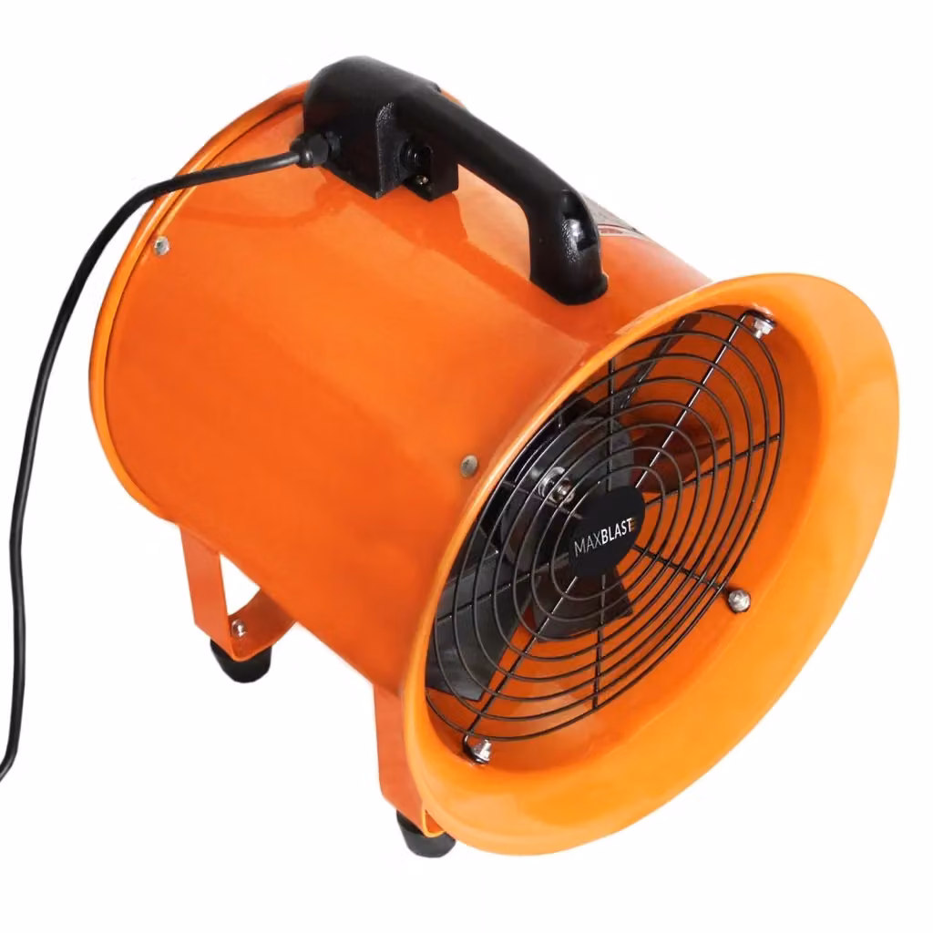 Ventilatore Estrattore Aria Industriale Reversibile MAXBLAST in Acciaio Arancione con Tubo Dotto da 6m – 2