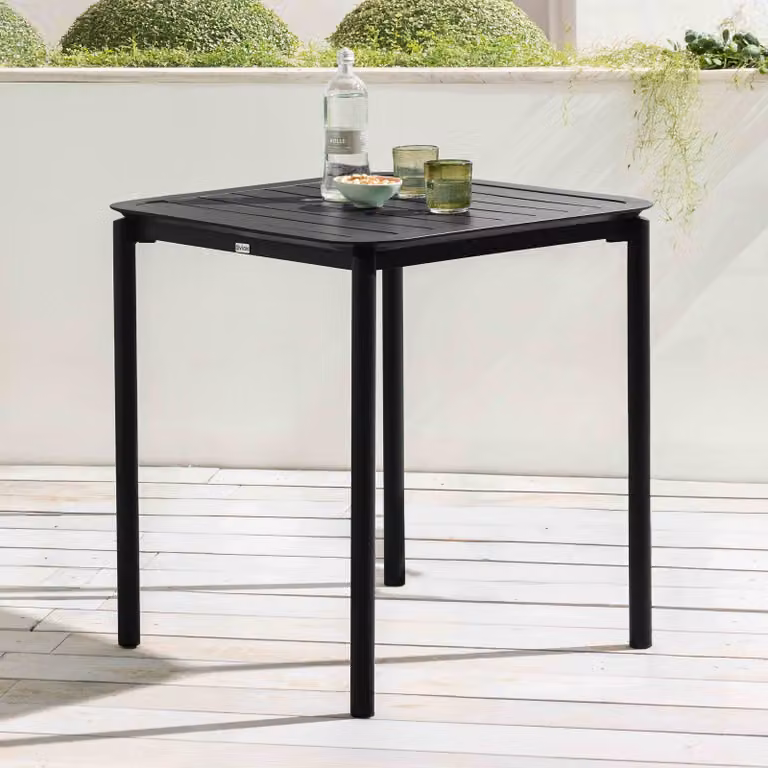 Tavolo da terrazza quadrato (70x70 cm) nero - Oviala Almada