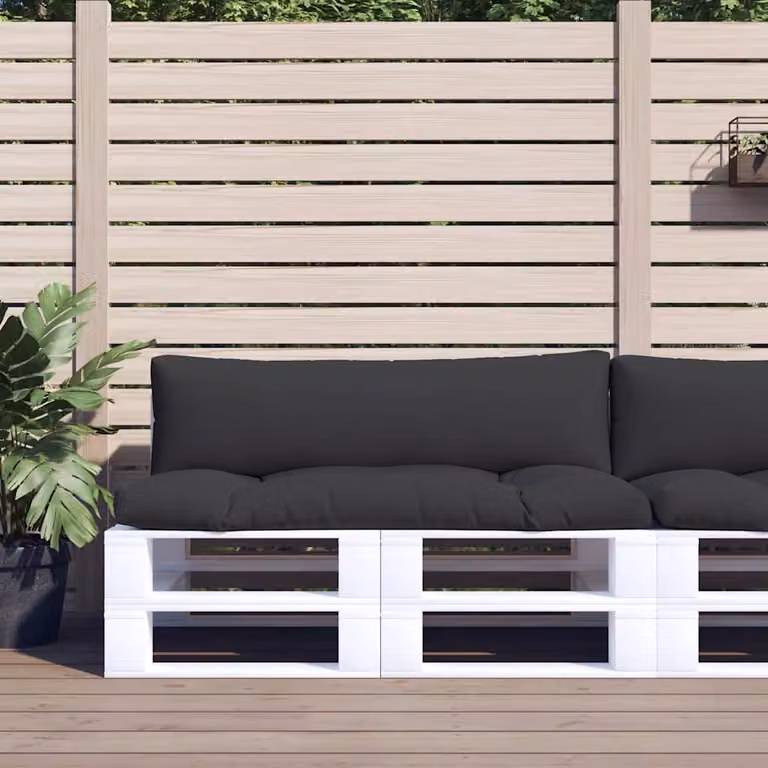 Set di 2 cuscini per pallet vidaXL neri in poliestere resistente all'acqua e ai raggi UV L 110 cm x P 58 cm x H 10 cm