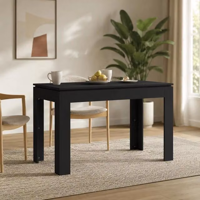 Dining Table Black 120x60x76 Cm Wood Composite