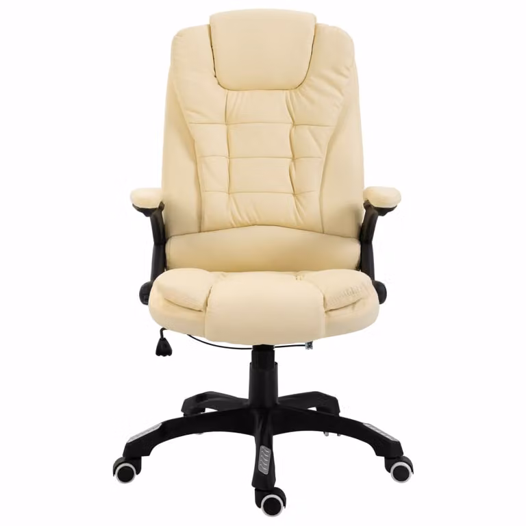 vidaXL Sedia da ufficio in Pelle finta crema