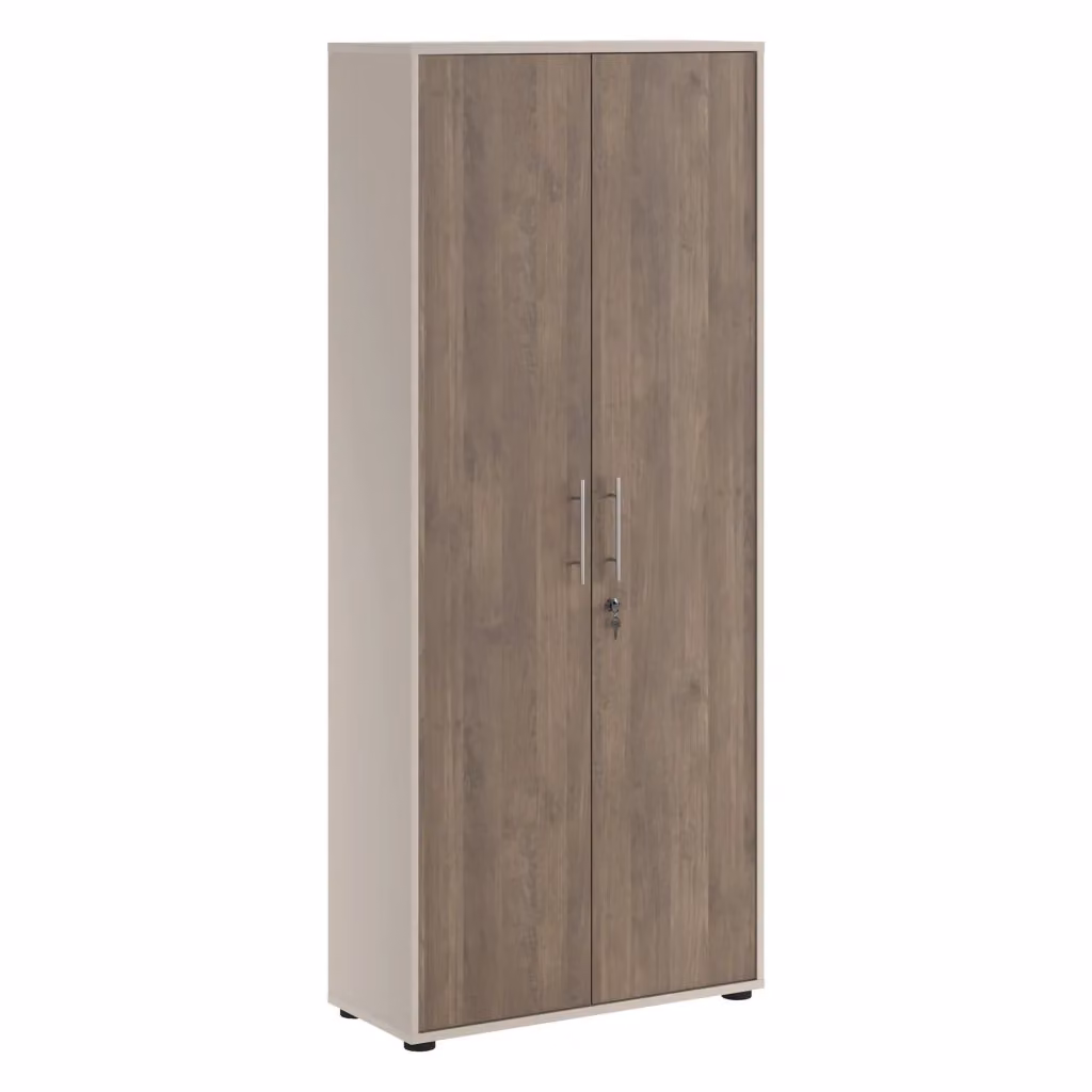 Armadio Multiuso Saponara DMORA con 2 Ante e Ripiani Interni, Colore Beige e Marrone, L: 79 cm, P: 34 cm, H: 188 cm – 2