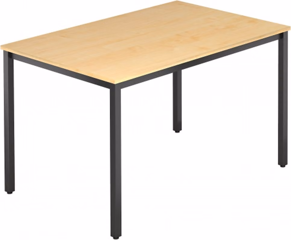 Tavolo da conferenza con tubo quadrato nero Doran 120 X 80Cm Acero