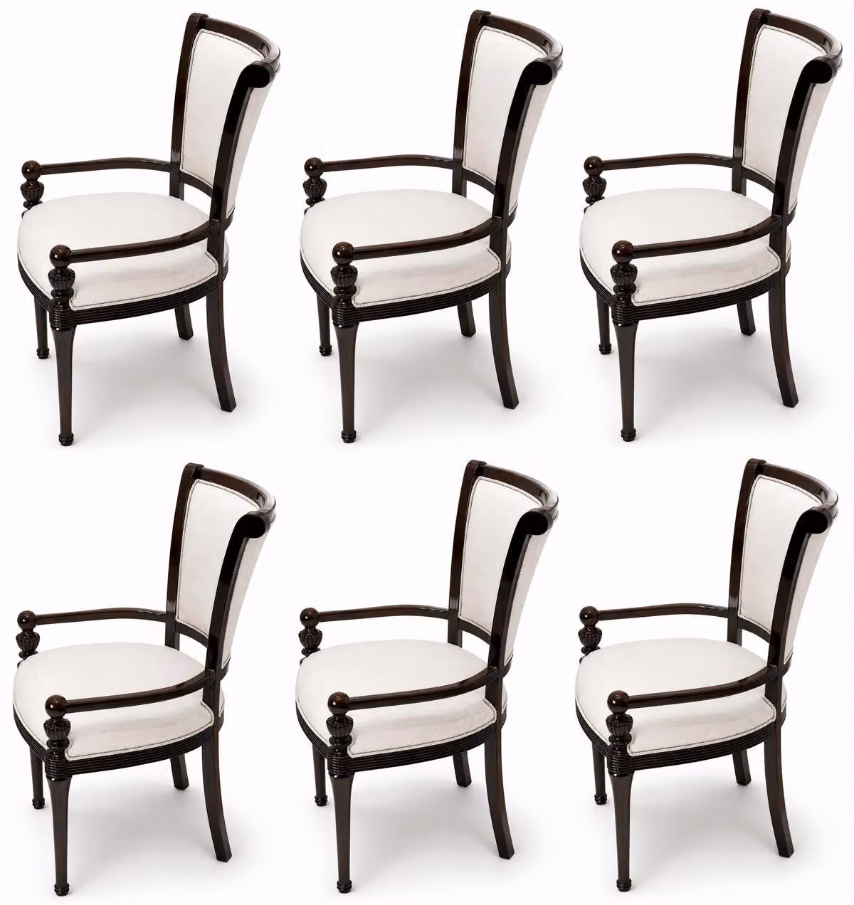 6 sedie, colore marrone, di alta qualità, design classico ed elegante, lussuose