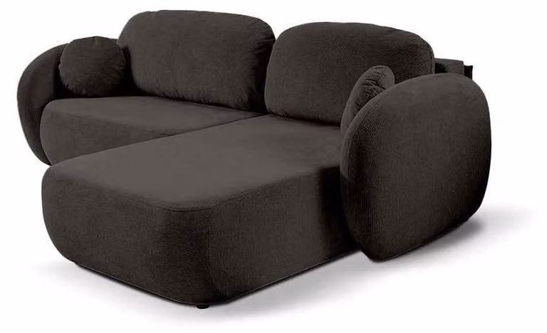 Divano angolare con funzione letto, modello Olemo, lato destro, colore marrone basalto