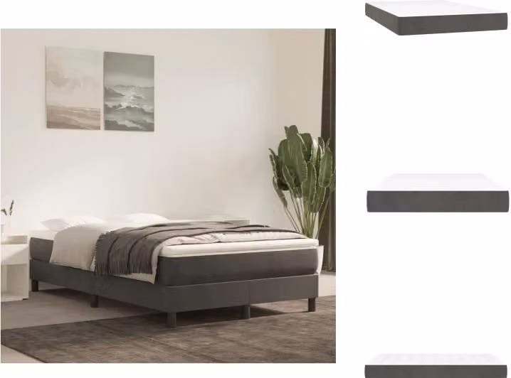 vidaXL Materasso a molle insacchettate grigio scuro 120x200x20 cm in velluto - Materassi