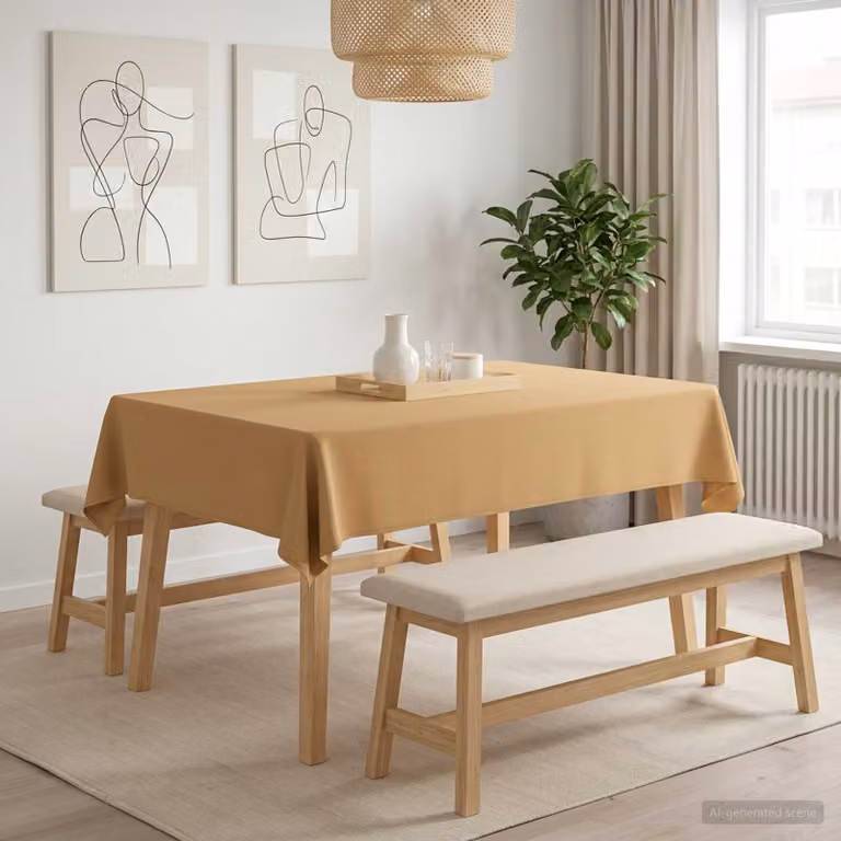 Tovaglia rettangolare vidaXL beige in poliestere idrorepellente e antimacchia L: 110 cm, P: 140 cm