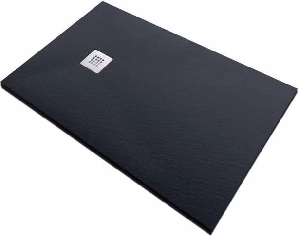 Piatto doccia marmoresina gelcoat pieno antracite grafite nero h.2,8cm Doliso Elostone 80x80 cm