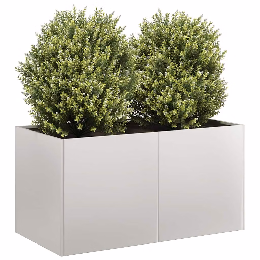 Fioriera vidaXL in acciaio inox grigio, L 80 x P 40 x H 40 cm