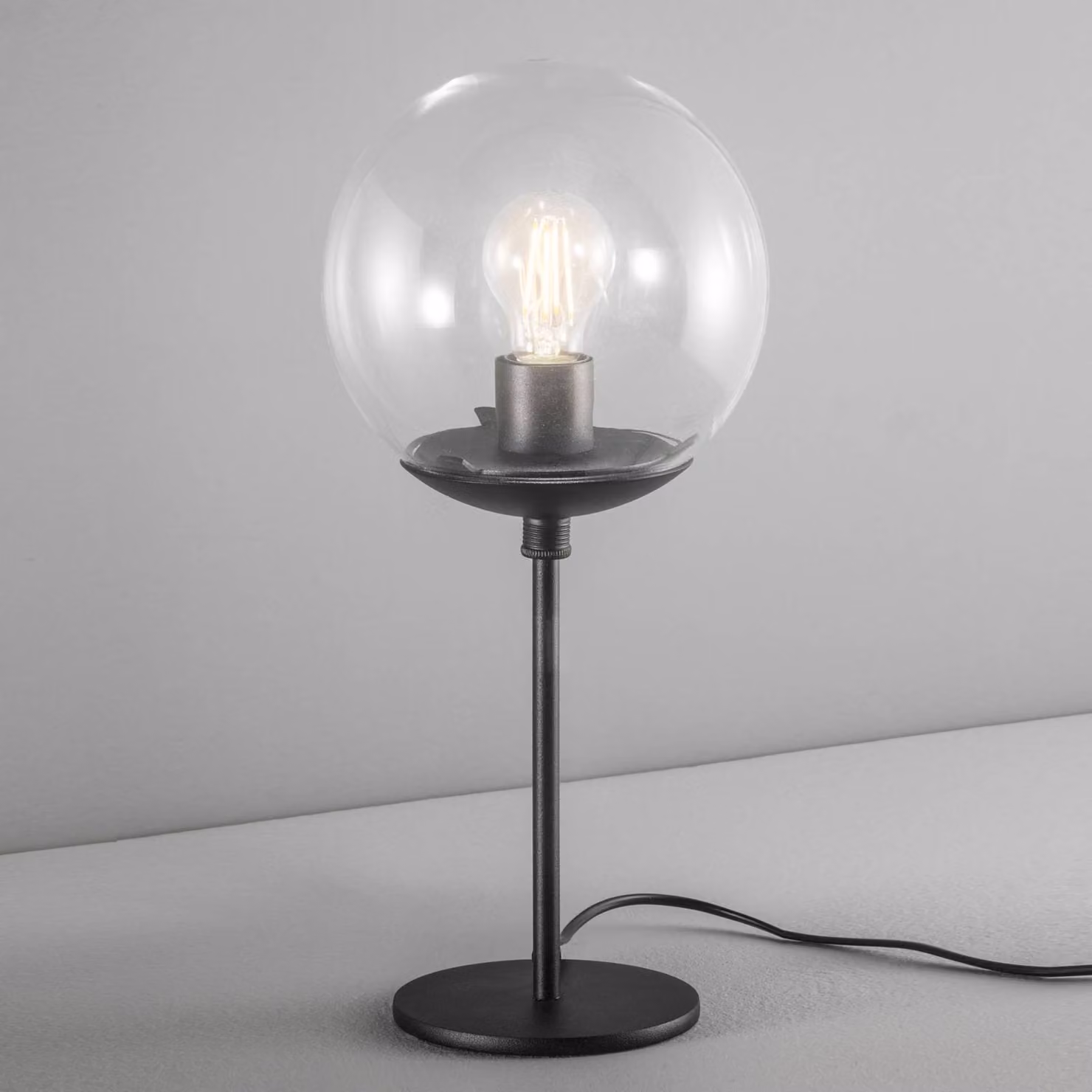 Metallux Lampada da tavolo Global, Nero, Soggiorno / Sala da pranzo, Metallo, Lampada da tavolo