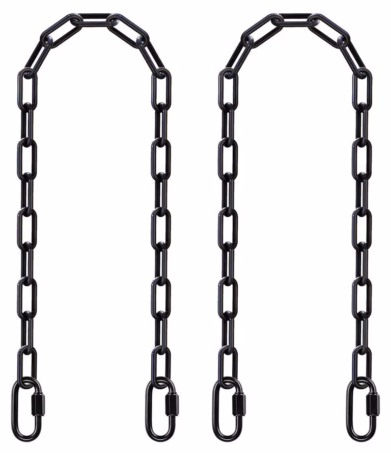 Catena per amaca con maglie in acciaio - Colore nero, lunghezza 150 cm, capacità di carico 453 kg