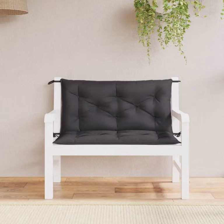 Set di 2 cuscini per panca da giardino vidaXL neri in tessuto Oxford impermeabile e traspirante L 100 cm x P 50 cm x H 7 cm