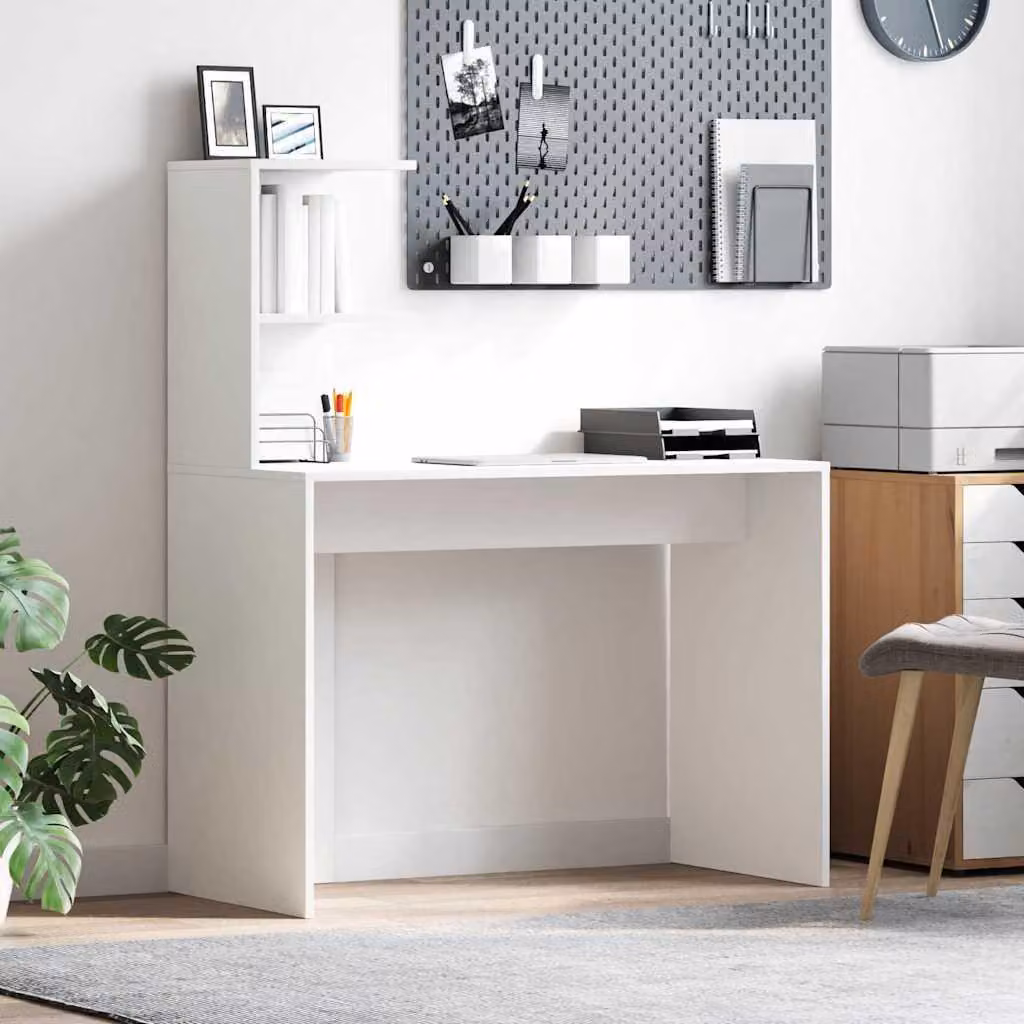 Maison Exclusive - Scrivania bianca, dimensioni 102 x 50 x 124 cm, realizzata in materiale composito di legno