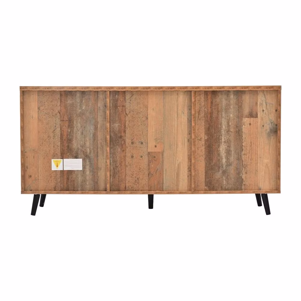 Mobile TV Minimal marrone legno con ante e cassetti per soggiorno L: 140 cm, P: 42,3 cm, H: 70 cm – 2