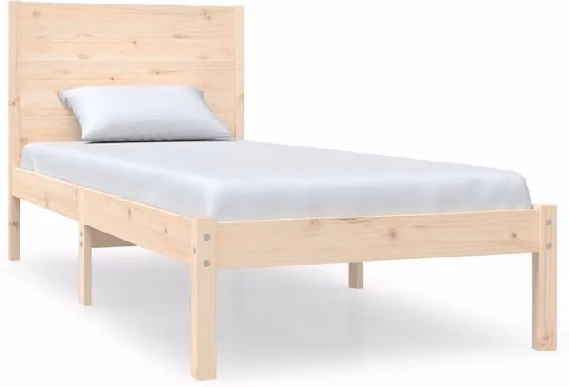 Letto singolo | Letto per adulti | Giroletto senza Materasso 90x200 cm in Legno Massello di Pino