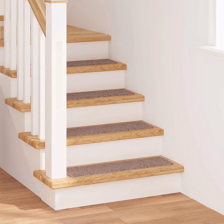 Set di 15 tappetini antiscivolo per scale vidaXL, colore marrone chiaro, L: 75 cm x P: 20 cm