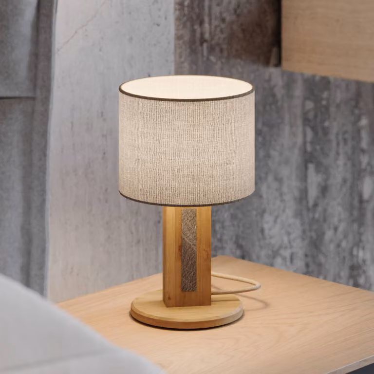 Elobra Lampada da tavolo Chile S, dimmerabile, Legno chiaro, Soggiorno / Sala da pranzo, Legno, Moderno, Lampada da tavolo