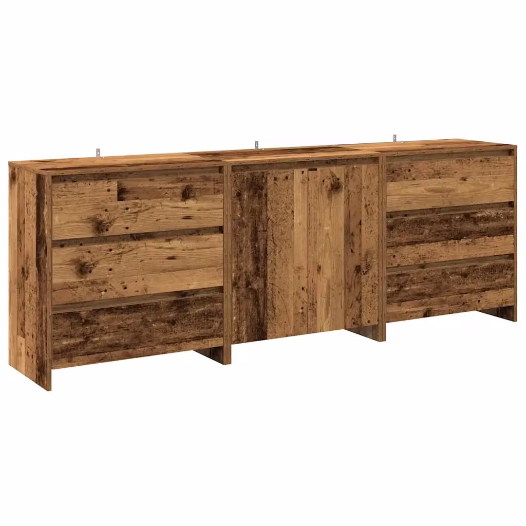 Credenza rustica in legno 3 pezzi vidaXL colore marrone – 2