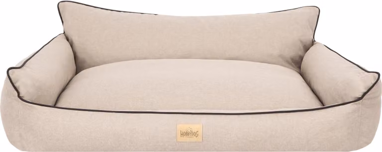 Cuccia per cani, cestino per cani, divanetto per cani, cuscino per cani, lettino per animali, posto letto, materasso per cani, lavabile - Joker - 82 x 63 cm [Taglia: XL] - Beige, lino ecologico