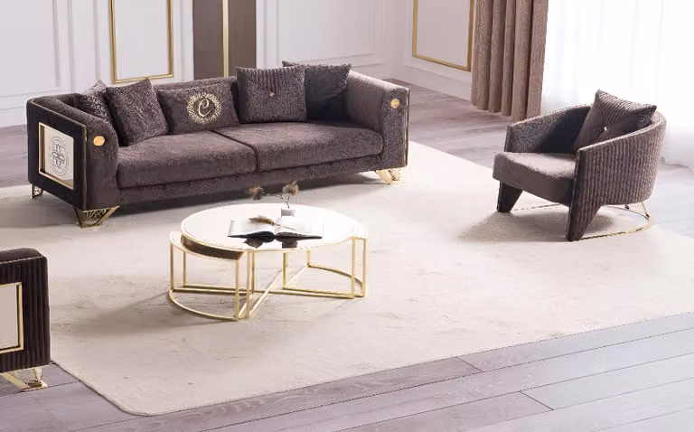 Elegantes Sofa-Set mit 3-Sitzer Sofa und Sessel, edel und modern