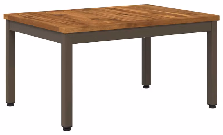 Tavolino da caffè in legno massello di acacia, naturale, dimensioni 50 x 68,5 x 36 cm