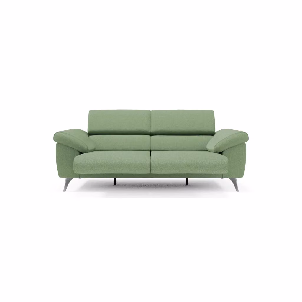 Divani.Store Donatello Divano con sedute allungabili, braccioli contenitore e poggiatesta reclinabili in tessuto smacchiabile, Colore: Verde, L: 213 cm – 2