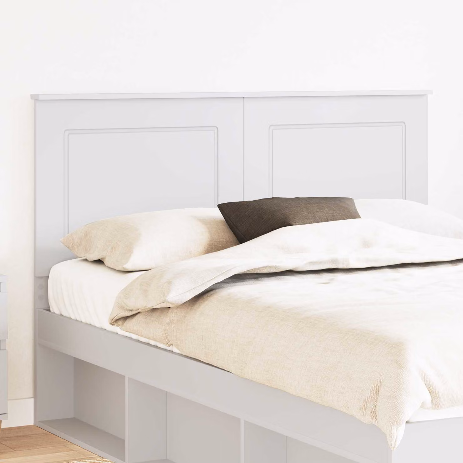 Testiera per letto vidaXL in legno ingegnerizzato bianco, L: 100 cm