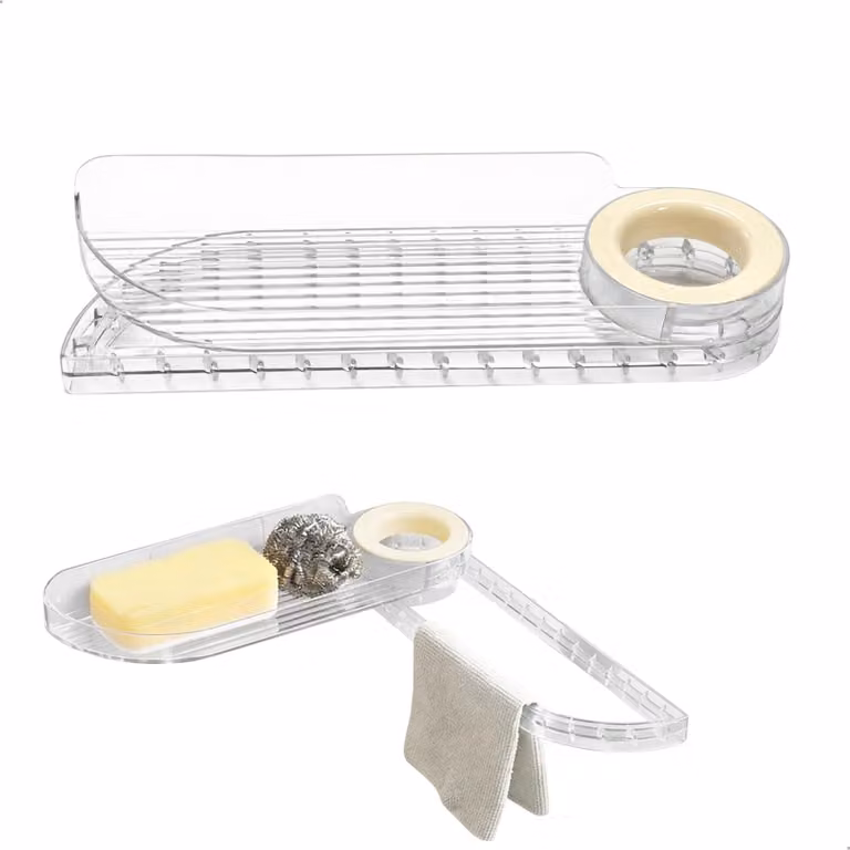 Scolapiatti da cucina, senza foratura, bianco