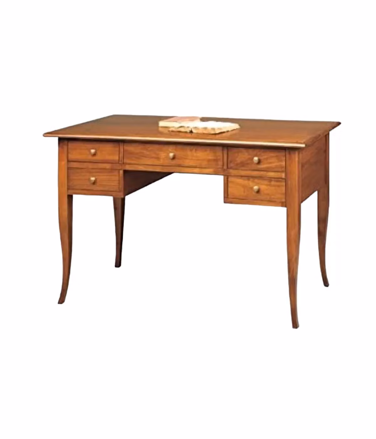 Scrivania in legno arte povera con 5 cassetti Mobili 2G colore marrone L: 105 cm, P: 56 cm, H: 81 cm – 2