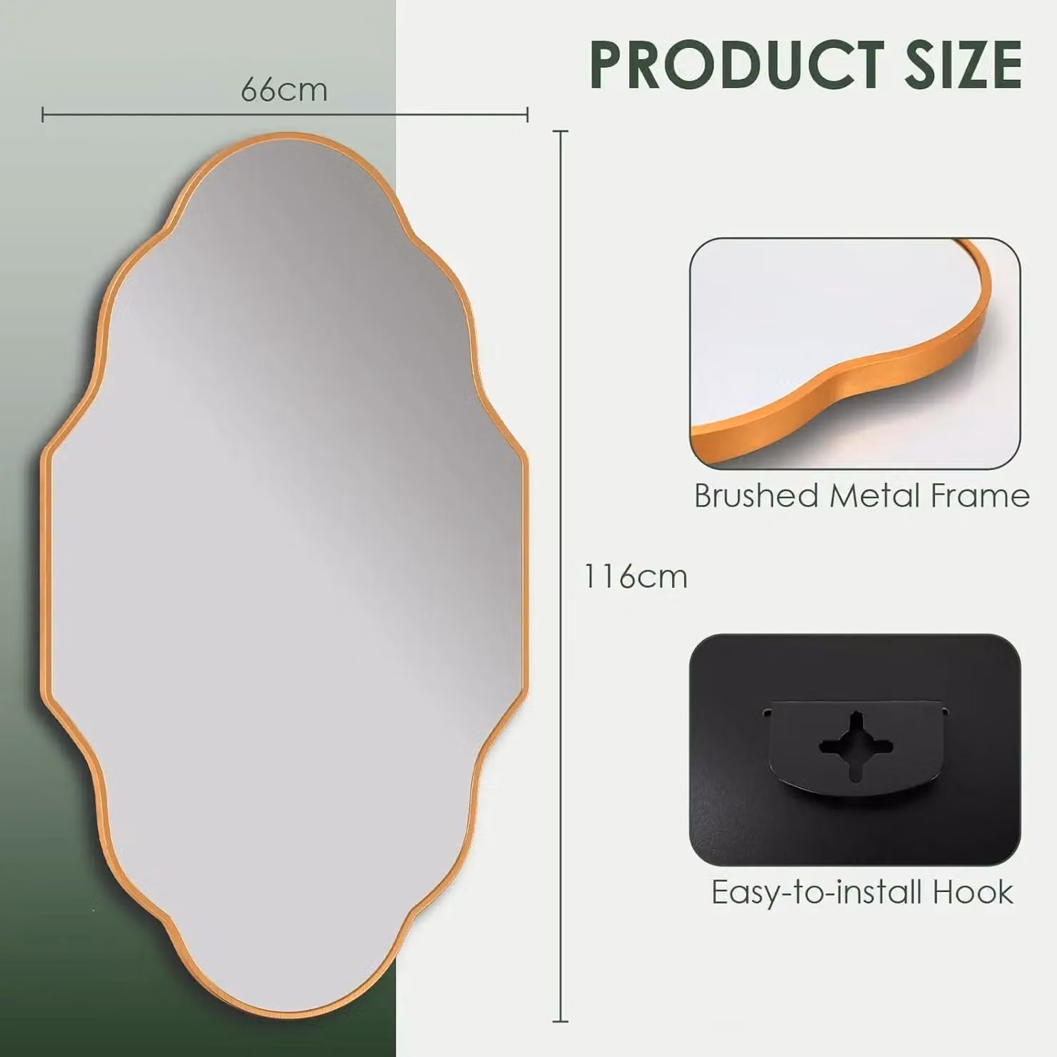 Specchio da parete - Specchio da bagno e da trucco - Cornice dorata a forma di lanterna - Ingrandimento - Montaggio a parete - 20 cm - Stile moderno - Rosso