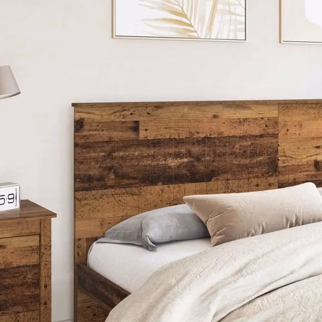 Testiera moderna in legno multistrato color marrone per camera da letto, L: 203 cm