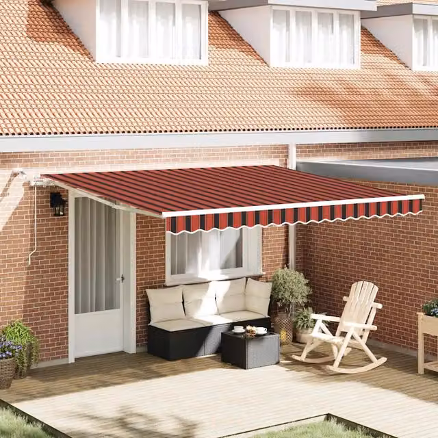 Tenda retrattile Arancione e Marrone 400 × 300 cm Poliestere 3330508