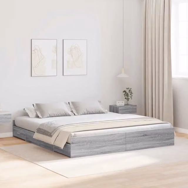 Struttura letto con contenitore Grigio Sonoma 180 x 200 cm 3335274