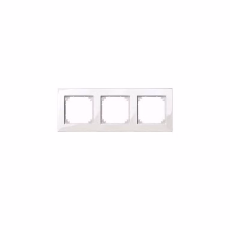 Cornice M-PLAN II, a 3 ante, a filo, bianco polare lucido