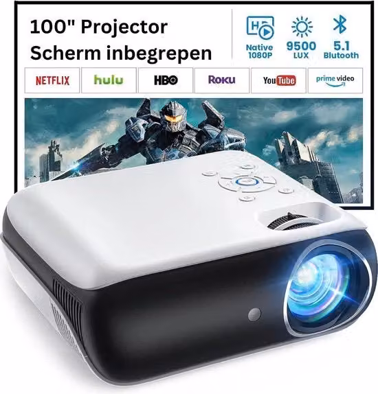 Proiettore multimedia per intrattenimento - compatibile con smartphone, tablet e altro