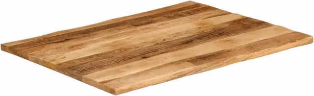 Piano per tavolo o scrivania in legno massello di mango grezzo con bordi vivi, marrone, L: 90 cm, P: 80 cm, H: 3,8 cm