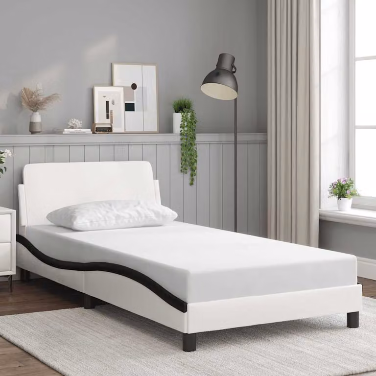Giroletto vidaXL Dover in similpelle nero e bianco 100x200 cm