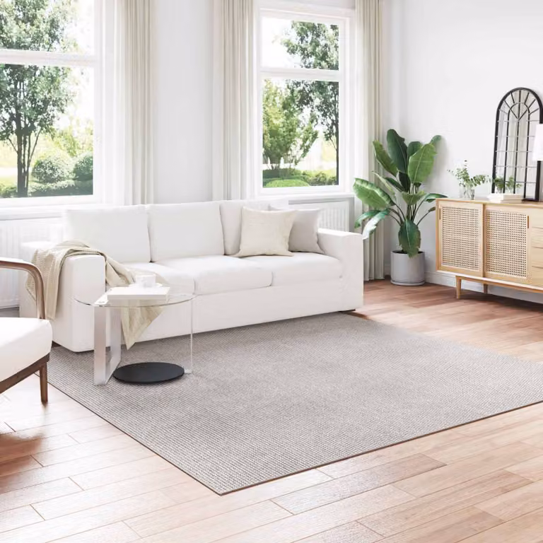 Tappeto moderno quadrato vidaXL LUGO color beige e grigio in poliestere, L 240 x P 240 cm
